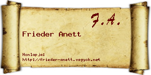 Frieder Anett névjegykártya
